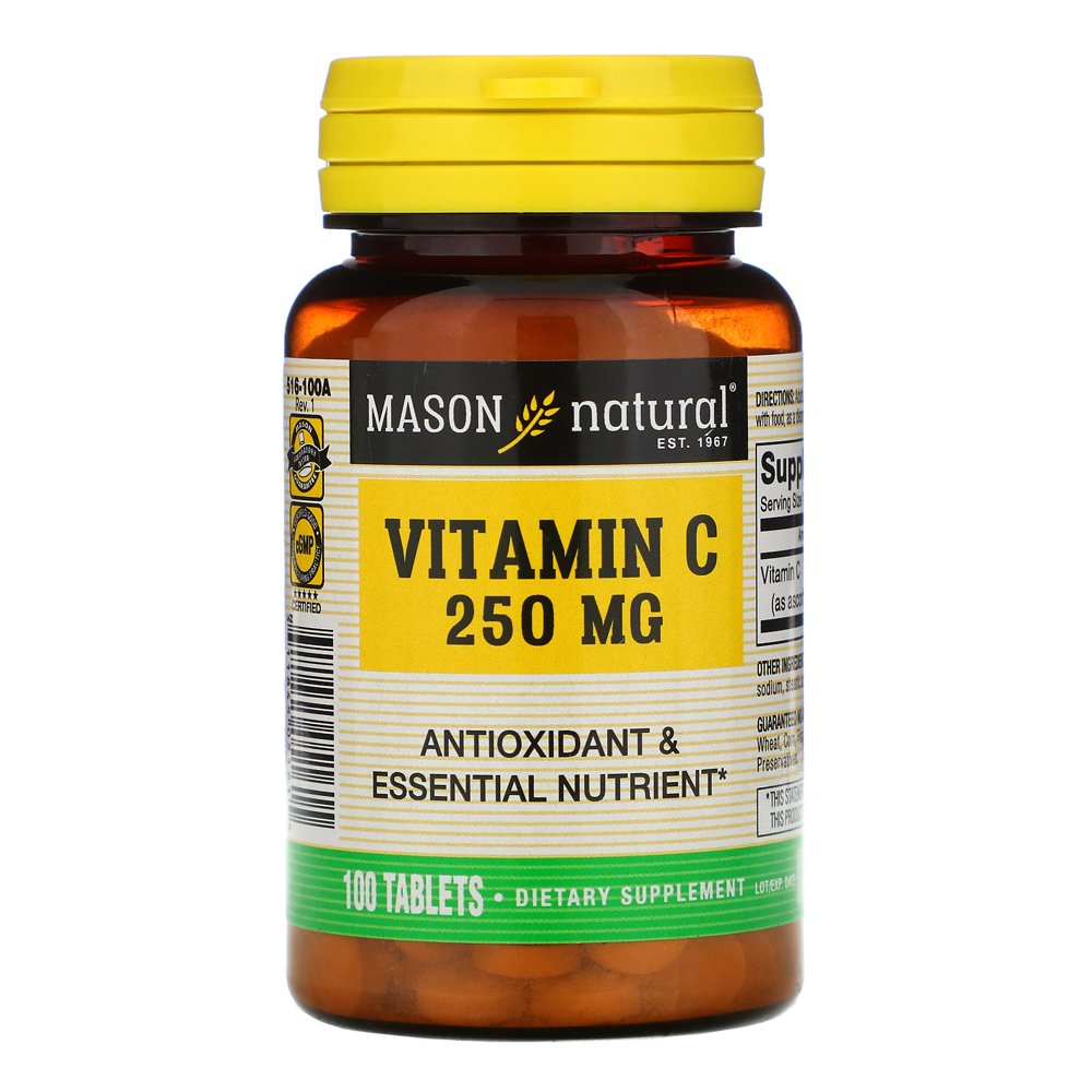 Mason Natural Vitamin C, 250 mg, 100 Tablets