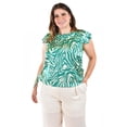thumbnail image 4 of Blusa estampado zebra Roman Fashion/ Tallas Extras, 4048 (Verde) multicolor 42, 4 of 6