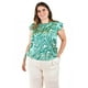 thumbnail image 4 of Blusa estampado zebra Roman Fashion/ Tallas Extras, 4048 (Verde) multicolor 42, 4 of 6