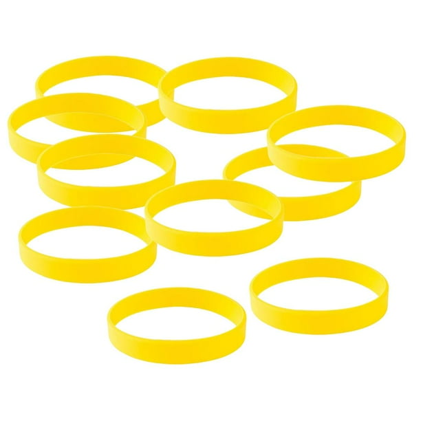 10 Unids/pack Pulsera de Goma de Moda Elástica de Goma de Silicona en Blanco , Amarillo Salvador Pulsera de silicona