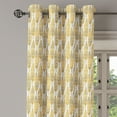 thumbnail image 3 of Ambesonne Feather Grommet Curtain, Ornate Leaves Boho Print, 50" x 54", Amber Marigold and White, 3 of 6