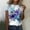 Purple, variant on Women T Shirts Fun Dragonfly Print Classic Short Sleeve Tees Tops Vintage Floral Trendy Casual Round Neck Blouses