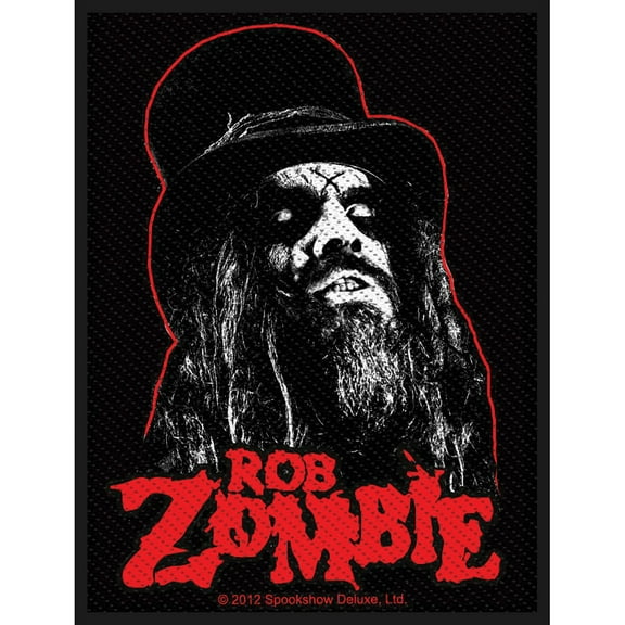 Rob Zombie Men's Portrait Woven Patch Black