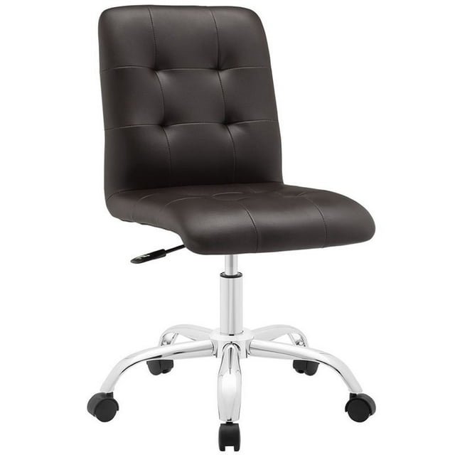 Hawthorne Collection Prim Faux Leather Mid Back Swivel Office Chair in Brown