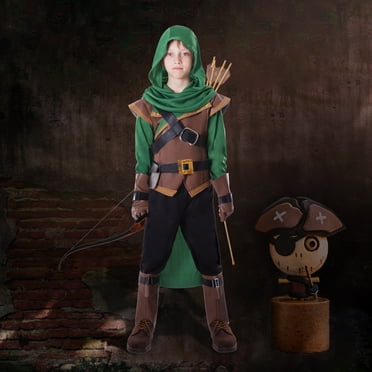 Joyfy Robin Costume Kids, Robin Hooded Medieval Costume