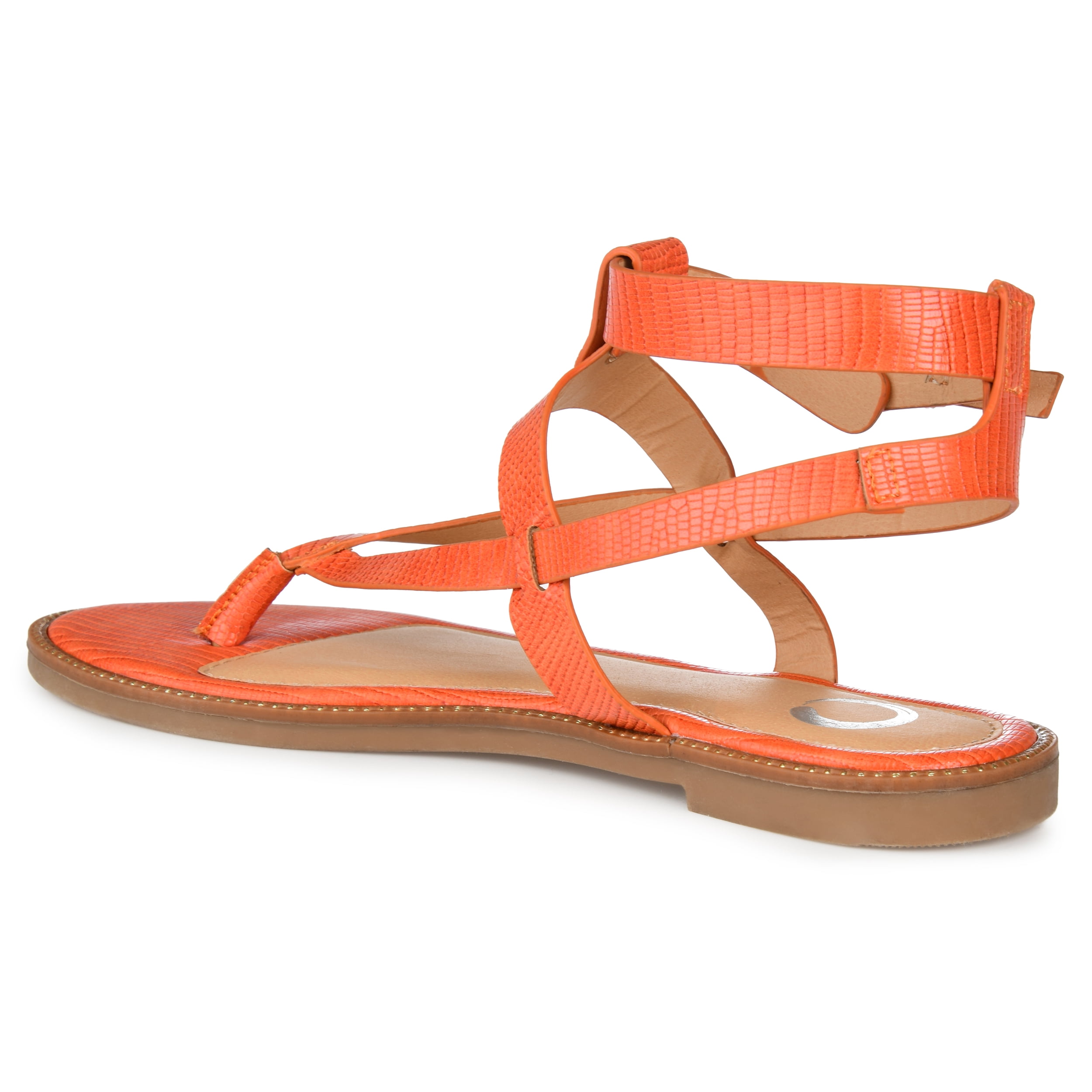Journee Womens Tangie Multi Strap Flat Sandals
