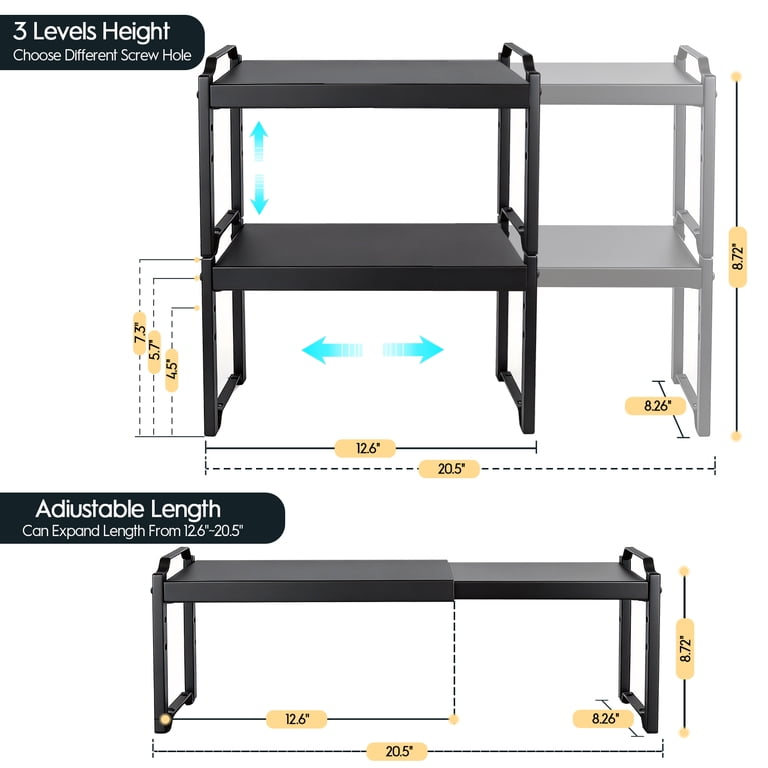 TAIMASI 2-Pack Expandable Cabinet Organizer Shelves photo 2
