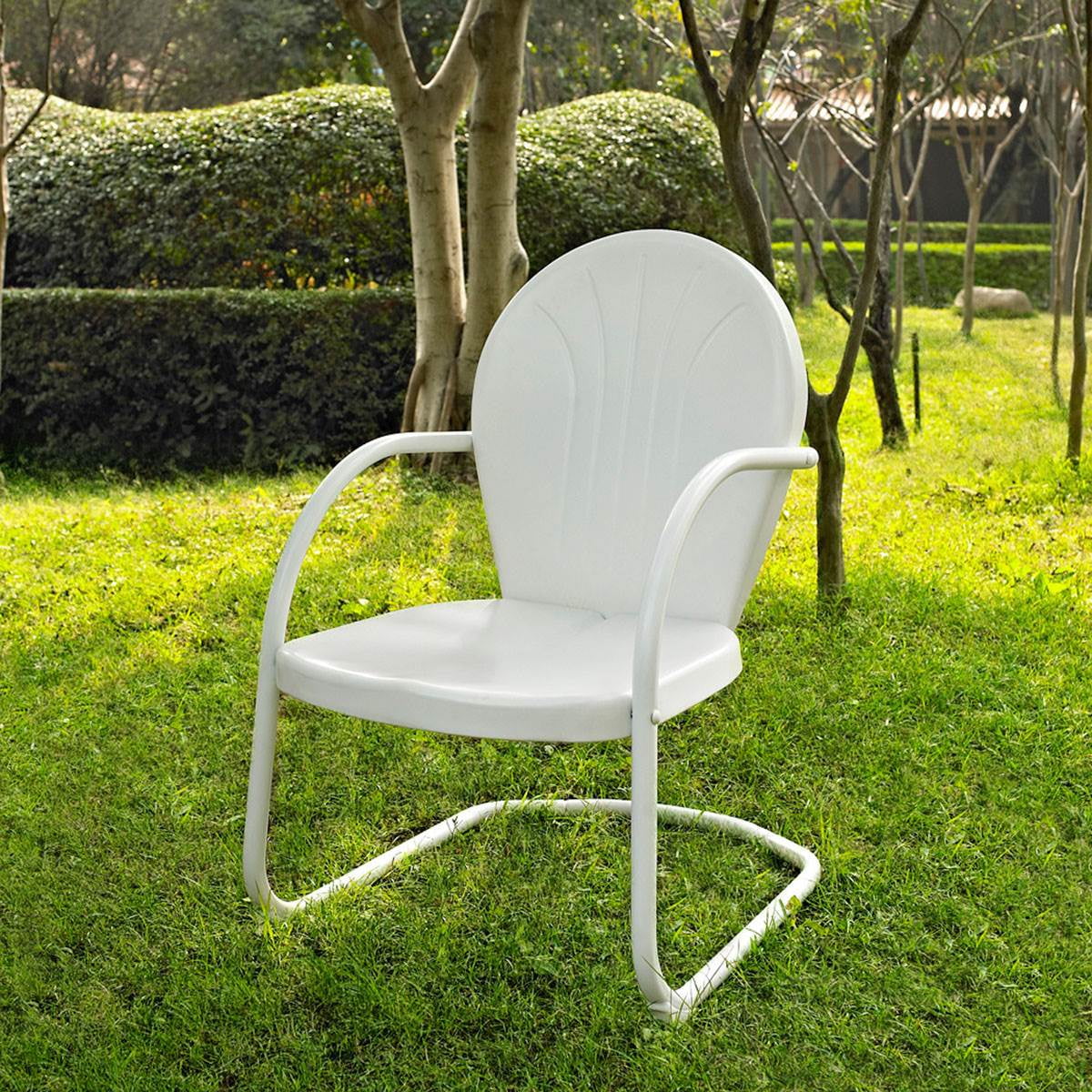 Crosley Furniture Griffith Metal Outdoor Patio Chair in White