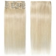 thumbnail image 3 of SEGO Clip in Human Hair Extensions Full Head 100% Real Remy Thick Hair Extensions Silky Straight(7 pcs/15 clips), 3 of 8