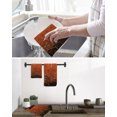 thumbnail image 5 of Orange Geometric Kitchen Dish Towels for Drying Dishes Set of 3, Ombre Modern Abstract Art Waffle Weave Microfiber Hand Tea Bathroom Towels Quick Dry & Absorbent Towel 15.7x23.6, 5 of 7