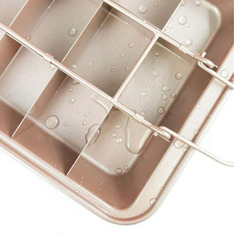 SUJUDE Brownie Pan with Dividers Nonstick Brownie Pans and Cutters, Make 18  Pre-cut Brownies at Once Perfect Individual Brownie Baking Pan All Edge