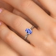 thumbnail image 4 of Gem Stone King 14K White Gold Blue Tanzanite Solitaire Engagement Ring for Women | 0.75 Cttw | Oval 7X5MM | Gemstone December Birthstone | Size 6, 4 of 6