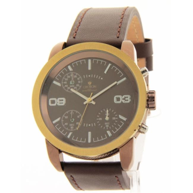 Croton SP399190BRBR Mens Brown Leather Chronograph Casual Watch