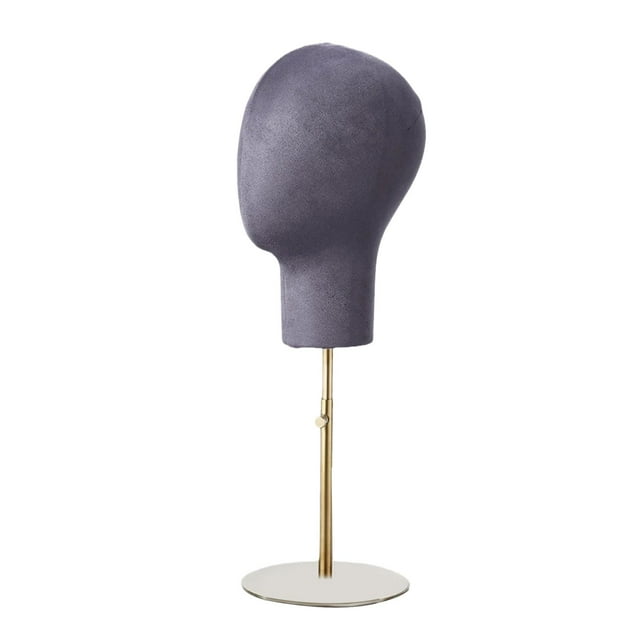 Expositor de sombreros, modelo de cabeza de maniquí, base de metal versátil para sombreros, joyas, Gris oscuro