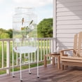 thumbnail image 2 of ZYPPPA  64-inch Open Play Top Bird Cages for Parakeets Cockatiels Finches Lovebirds Canaries Conures Budgies Parrot Birdcage w/Detachable Rolling Stand, White, 2 of 9