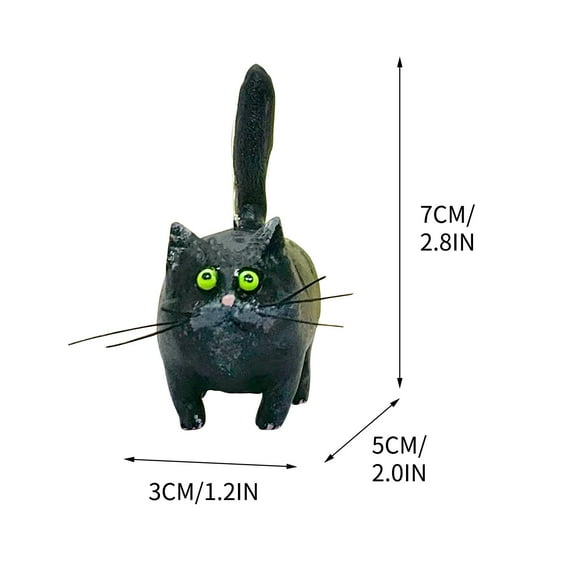 Beautynvta Christmas Mini Cats Garden Decor, Resin Cats Statue Cats Figurines for Outdoor Indoor, Waterproof Cat Ornaments for Christmas Gifts, 1.2" x 2.8"