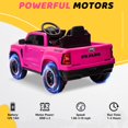 thumbnail image 6 of 12V Ride on Cars with Remote Control, Licensed RAM 1500 Kids Ride on Toys for Toddlers Boys Girls Ages 3-6, Kids Electric Cars with Bluetooth, Music, Back Storage, LED Light, Pink, 6 of 11