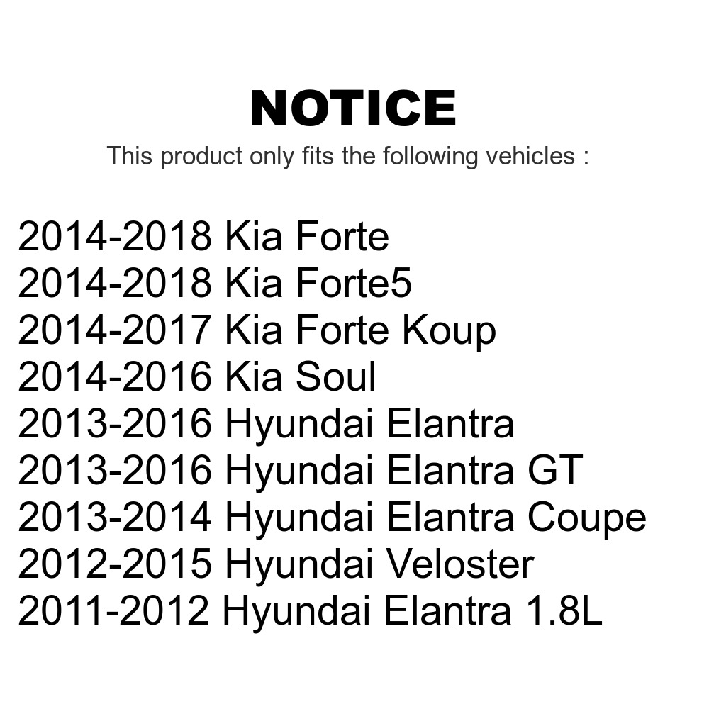 Front Premium OE Brake Rotors For Hyundai Elantra Veloster Kia Forte Soul