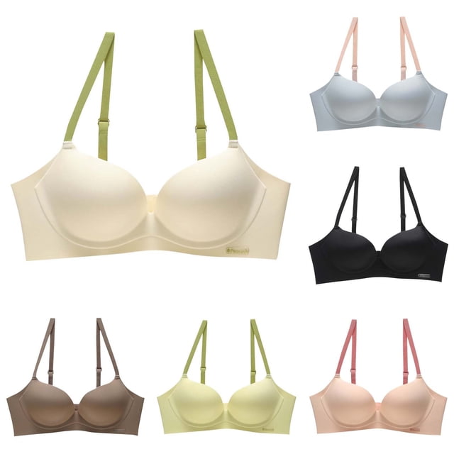 Sentmoon Sports Bras for Women Support Bras No Underwires Adjustable Strap Seamless Solid Color Seamless Bras Soft and Comfortable for Daily Commute Pink S