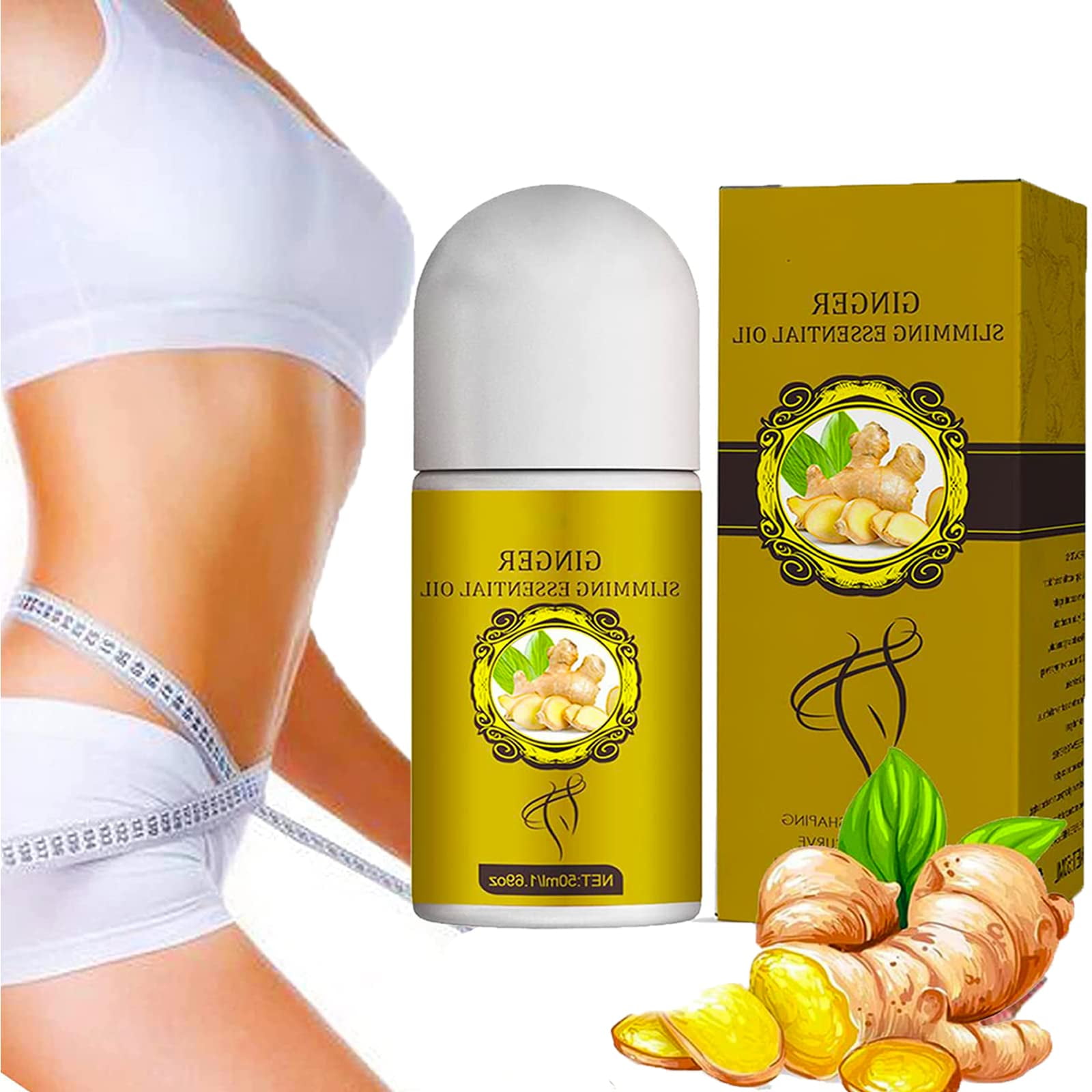 Lymphatic Detox Roller Ginger Oil, Belly Drainage Ginger Oil, Ginger