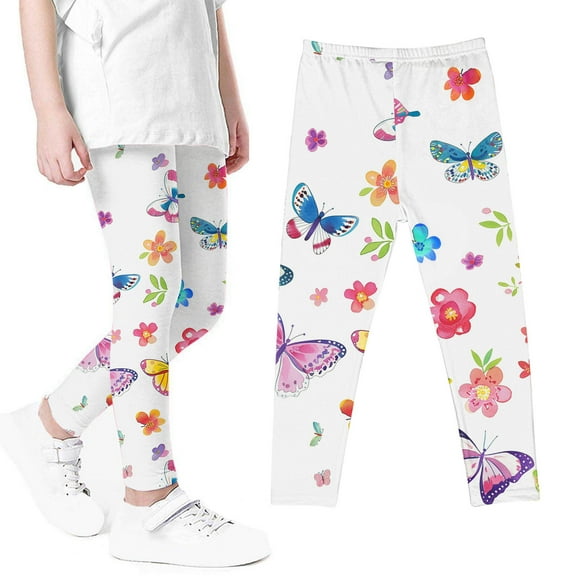 Wancir Girls Prints Leggings Casual Yoga Pants Tights Trousers for Kids in 4t to 13 Years
