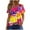 Hot Pink-66, variant on Perfectbot Women Tops Summer Short Sleeve Casual Pleated Relaxed Print Square Neck T-Shirts,S-3XL