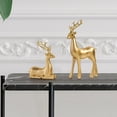 thumbnail image 5 of KY Resin Deer Figurine Fine Craftsmanship Deer Ornament Christmas Resin Sitting Standing Deer Statue Golden Reindeer Figurines Set of 2 for Decorations, 5 of 7