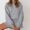 thumbnail image 2 of Camisa casual de algodón de manga larga para mujer conjunto de pantalones cuello redondo ajuste holgado traje deportivo FLhrweasw Nuevo, 2 of 7