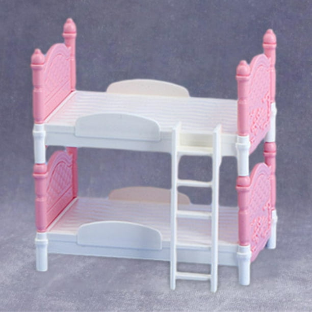 Cama de muñeca para bebé, casa de muñecas, muebles en miniatura, Mini litera para casa de muñecas 1/2, accesorios, juguete de imitación, adorno de
