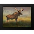 thumbnail image 2 of Vest, Christopher 18x14 Black Modern Framed Museum Art Print Titled - Moose in Fog and Flowers, 2 of 5