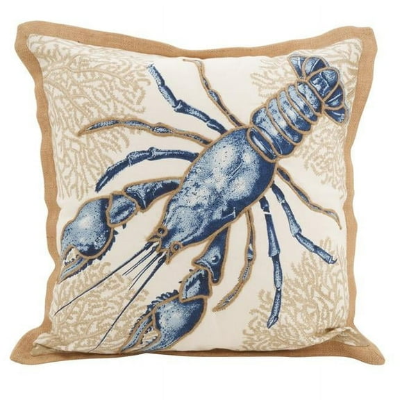 Saro Lifestyle Lobster Down Filled Cotton Throw Pillow