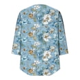 thumbnail image 6 of Womens Crew Neck Shirts 3/4 Sleeve Blouses Tunics Top Floral Printed Shirts Fashion 2026 Basic Tops Going Out Outfits Y2K Clothes, 6 of 7