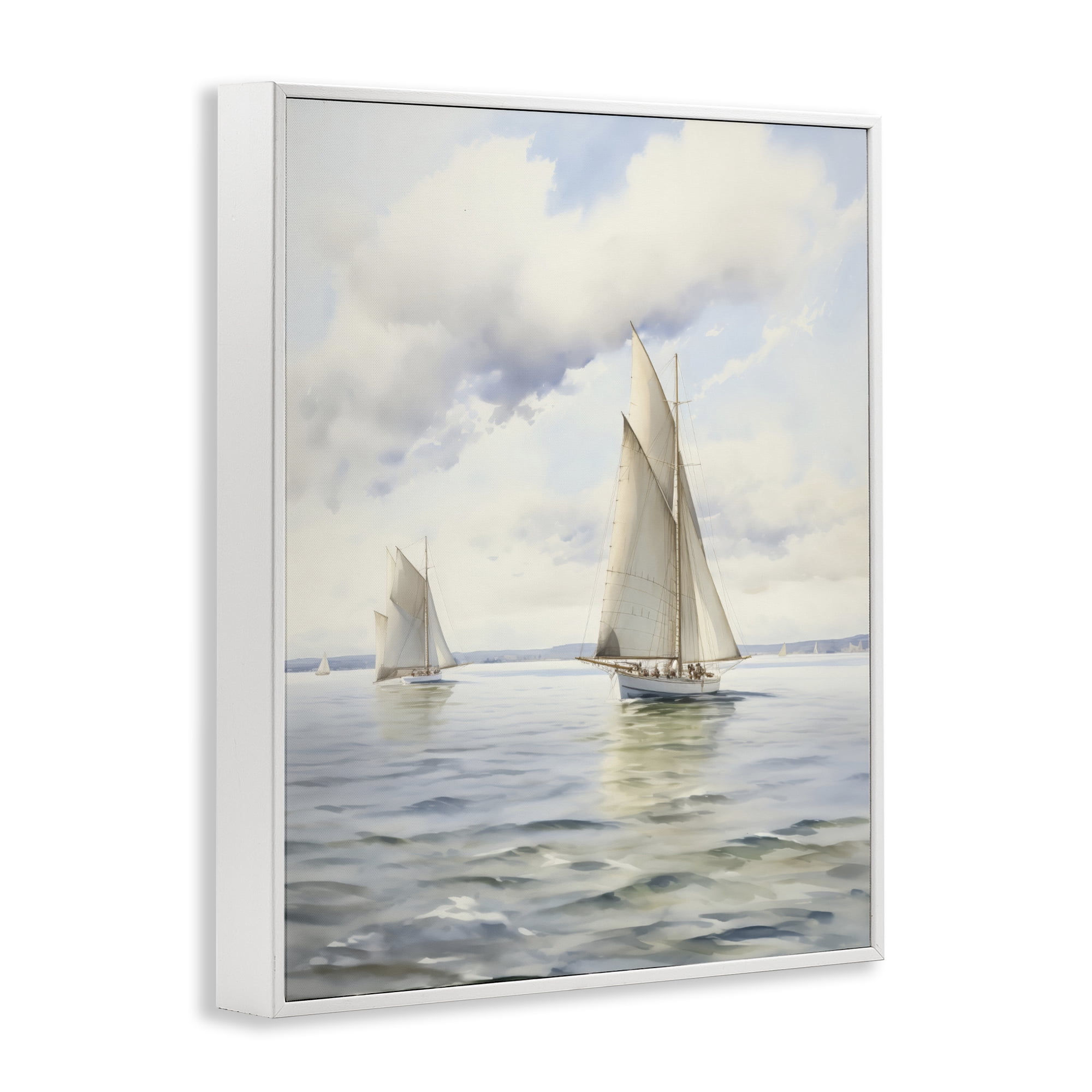 Stupell Industries Sailing Toward a Tranquil Horizon White Framed Giclee Art, design by LSR Design Studio