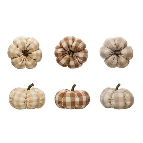 Creative Co-Op 3 in. Fabric Pumpkin Tabletop Decor