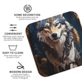 thumbnail image 3 of Kdxio Oil Painting Tribal Wolf Funny Coasters,4 Pcs Leather Coasters,Housewarming Gifts,Protect Furniture from Water Marks Scratch and Damage, 3 of 6