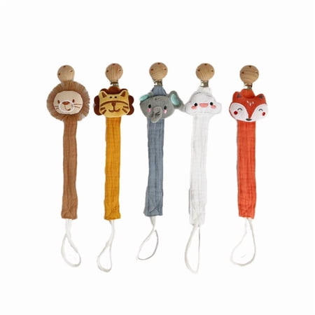 Pacifier Clips - 5 Pack Paci Holder Baby Boys Girls - Teething Beads Soothie Clips Teether Toys - Best Gift Idea for Toddlers
