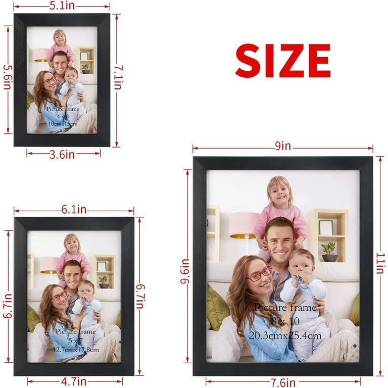 Collage Picture Frames for Wall 10 Pack Assorted Gallery Wall Frame Set  with 8x10 5x7 4x6 Multi Sizes and Colors Wood Grain Photo Frame Collage for