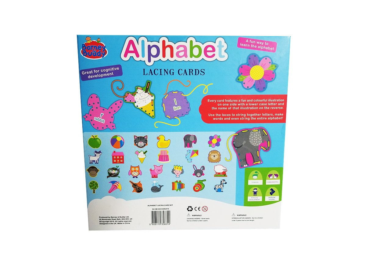 alphabet lacing card set