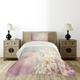 thumbnail image 4 of Ambesonne Winter Quilted Bedspread Set 2 Pcs, Tree Leaves Snowflakes, Twin Size, Orange Pink White, 4 of 5