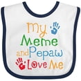 thumbnail image 3 of Inktastic Meme and Pepaw Love Me Boys or Girls Baby Bib, 3 of 4