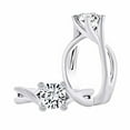 thumbnail image 2 of AFFY Round White Natural Diamond Accents Semi Mount Engagement Ring In 14k Solid White Gold (I-J Color, I2-I3 Clarity, 0.03 Cttw) Ring Size-6, 2 of 3