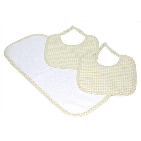 Tadpoles Tadpoles Classics Three Piece Bib & Burp Cloth Gift Set in Natural