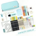 thumbnail image 2 of Estuche para lápices de gran capacidad, 3 compartimentos, regalo para estudiantes, niñas, adultos y mujeres (azul claro), 2 of 5