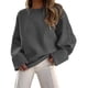 thumbnail image 1 of Suéter PRETTYGARDEN Oversize con textura suave Cuello redondo XL Gris oscuro, 1 of 8