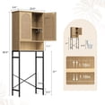 thumbnail image 6 of Conate Rattan Over The Toilet Storage Cabinet, Bathroom Storage Cabient with Rattan Doors, Metal Legs and Adjustable Shelf, Bathroom Storage Shelf Organizer, Natural, 6 of 8
