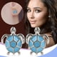 thumbnail image 2 of Moda Cielo Azul Tortuga Mujeres Pendientes Platinado Biológica Marina Tortuga 925 Plata Pendientes de la tortuga del perno prisionero, 2 of 8