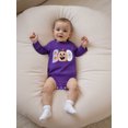 thumbnail image 4 of Newborn Baby Girl Boy Halloween Outfits Pumpkin Embroidery Long Sleeve Oversized Sweatshirt Romper Bodysuit Fall Winter Clothes, 4 of 10
