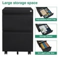 thumbnail image 3 of MIIIKO 2 Drawer File Cabinet with Lock, Under Desk Metal Filing Cabinet for Home Office,Lockable Rolling File Cabinet with 2 Keys for Legal/Letter/a4 Size(Black,unassembled), 3 of 6