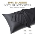 thumbnail image 6 of SORMAG Body Pillow Case Cover Bamboo Cooling Body Pillow Cover for Hot Sleepers and Night Sweats Breathable & Silky Soft Full Long Pillow Case (Black, 20x54 Inches), 6 of 9