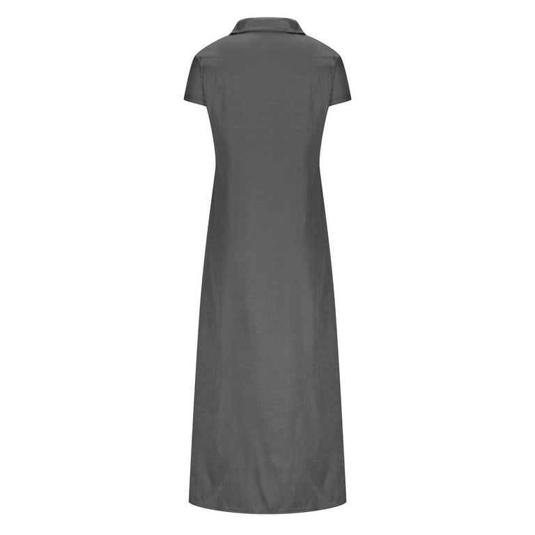 chinese dress ladies YeGine Oversize Tshirt Dress Plus Size Short Sleeve Maxi Dress with Pockets  Dark Blue XL at Amazon Women's Clothing store